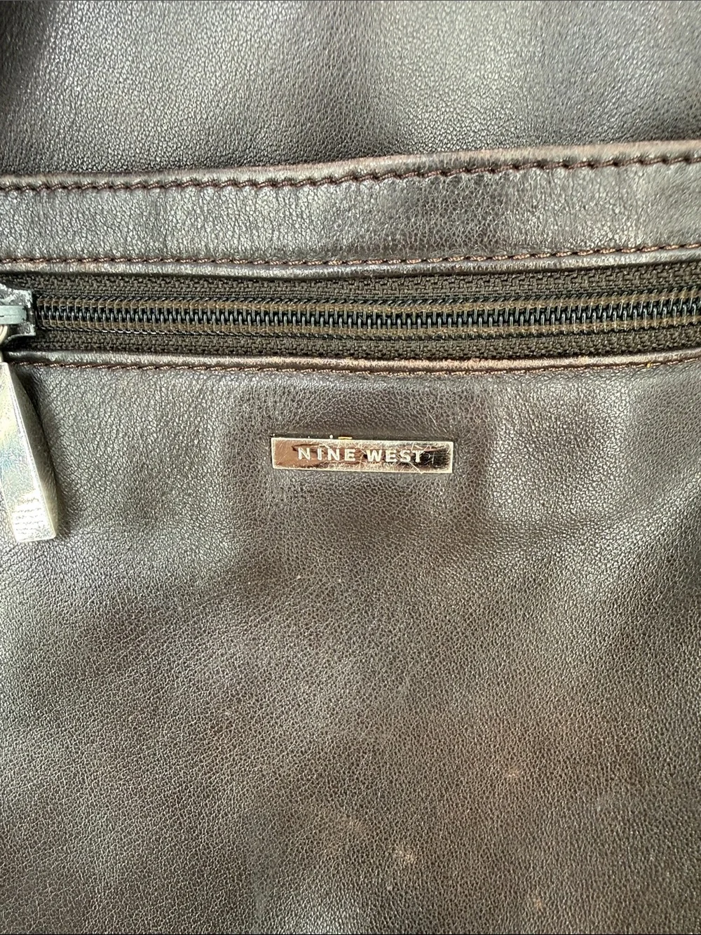 Vintage Nine West Dark Brown Leather Sling Backpack
